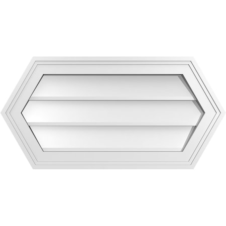 Ekena Millwork Half Round Surface Mount PVC Gable Vent w/ 2"W x 1-1/2"P Brickmould Frame, 26"W x 13"H GVPHR26X1302SN